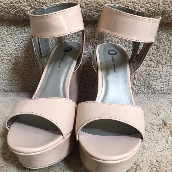 Sexy Patent Nude Wedge Heels - Picture 1 of 3